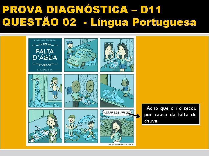 PROVA DIAGNÓSTICA – D 11 QUESTÃO 02 - Língua Portuguesa _Acho que o rio