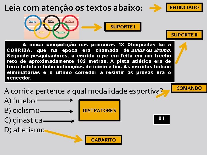 Leia com atenção os textos abaixo: ENUNCIADO SUPORTE II A única competição nas primeiras Leia com atenção os textos abaixo: ENUNCIADO SUPORTE II A única competição nas primeiras