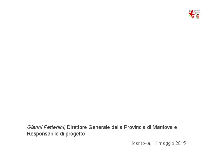 Gianni Petterlini, Direttore Generale della Provincia di Mantova e Responsabile di progetto Mantova, 14