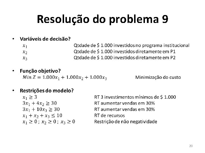 Resolução do problema 9 • 20 