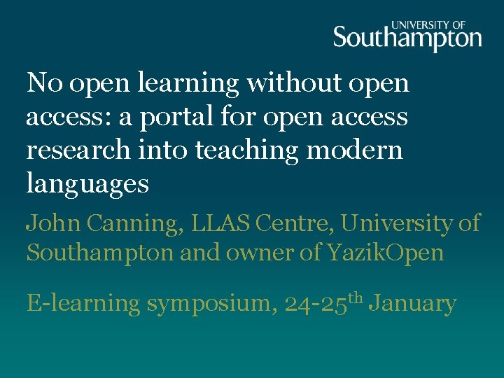 No open learning without open access: a portal for open access research into teaching