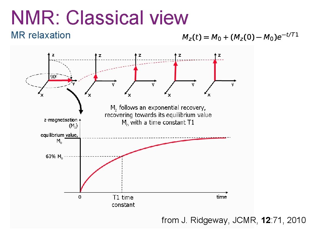 NMR: Classical view MR relaxation from J. Ridgeway, JCMR, 12: 71, 2010 