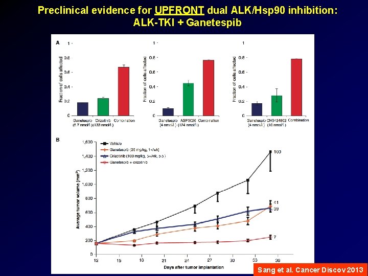 Preclinical evidence for UPFRONT dual ALK/Hsp 90 inhibition: ALK-TKI + Ganetespib Sang et al.
