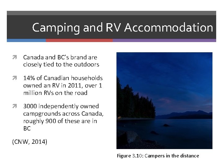 Camping and RV Accommodation Canada and BC’s brand are closely tied to the outdoors