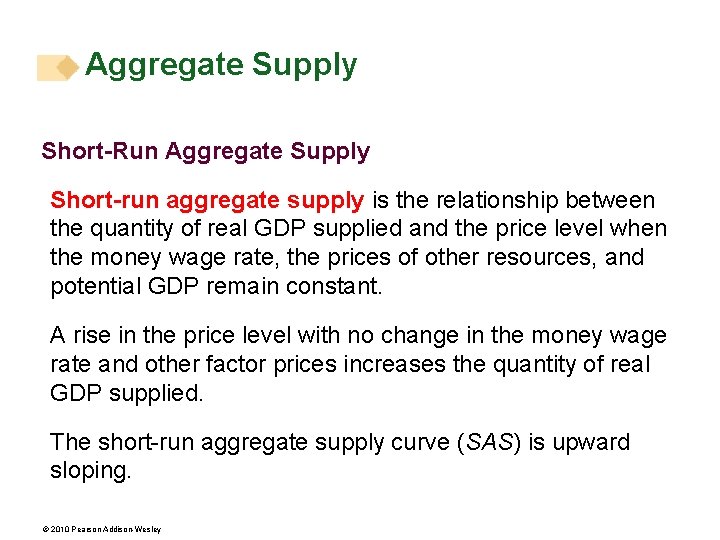 Aggregate Supply Short-Run Aggregate Supply Short-run aggregate supply is the relationship between the quantity