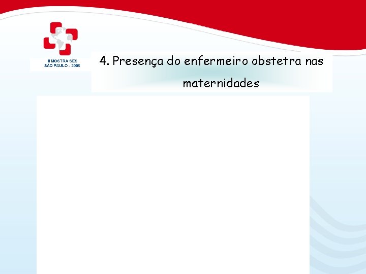 4. Presença do enfermeiro obstetra nas maternidades 