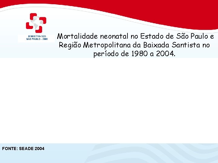 Mortalidade neonatal no Estado de São Paulo e Região Metropolitana da Baixada Santista no