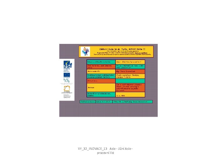 VY_32_INOVACE_13 Asie - Jižní Asie pracovní list 