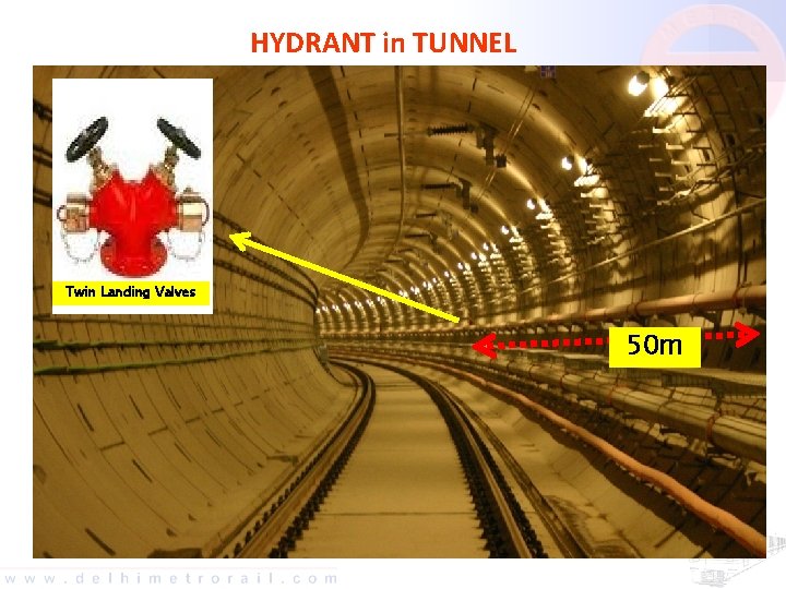HYDRANT in TUNNEL Twin Landing Valves 50 m 