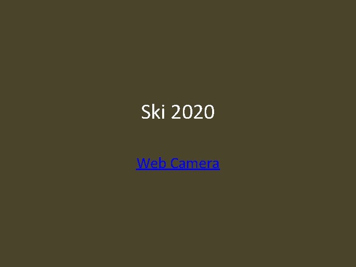 Ski 2020 Web Camera 