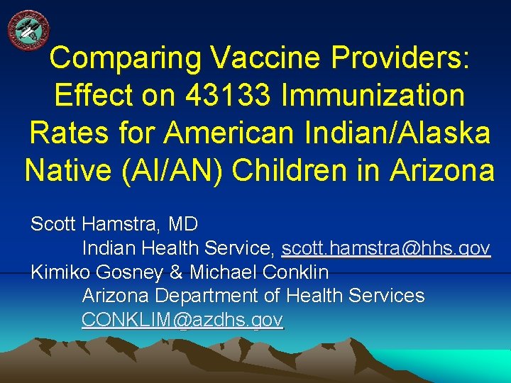 Comparing Vaccine Providers: Effect on 43133 Immunization Rates for American Indian/Alaska Native (AI/AN) Children