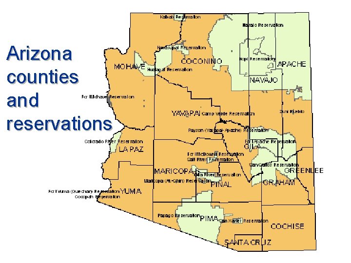Arizona counties and reservations 