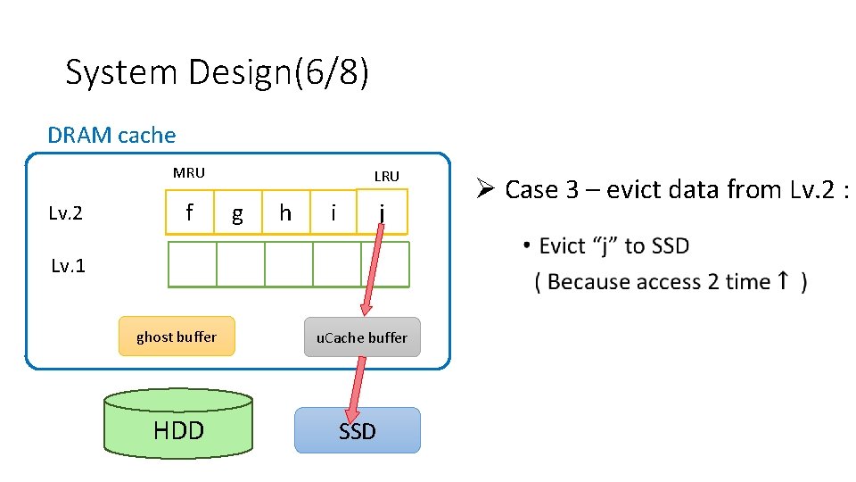 System Design(6/8) DRAM cache MRU Lv. 2 f LRU g h j i Lv.