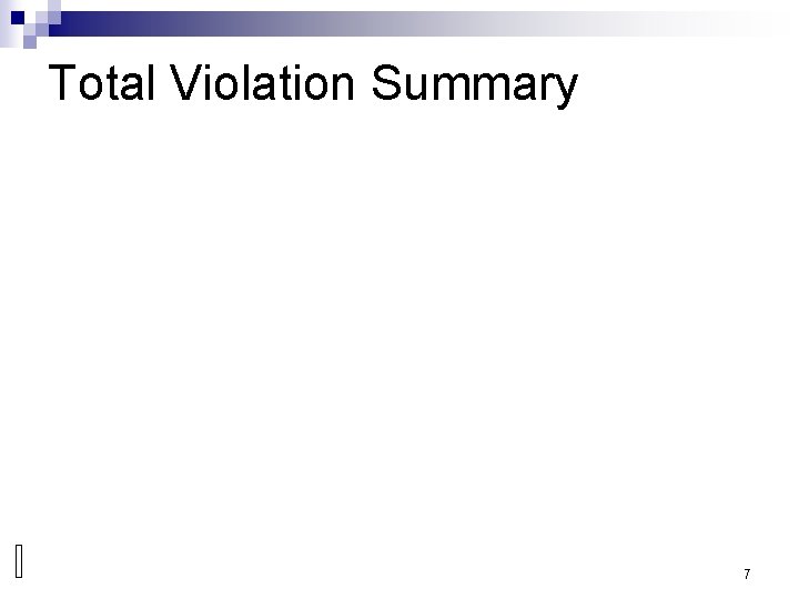 Total Violation Summary 7 