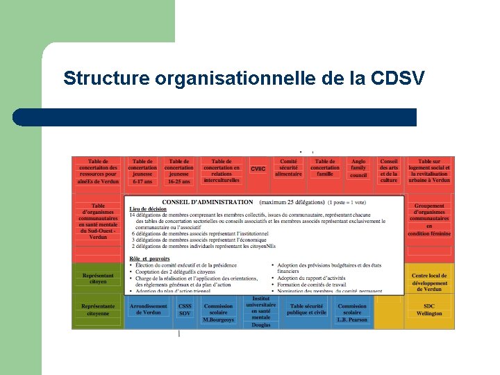 Structure organisationnelle de la CDSV 