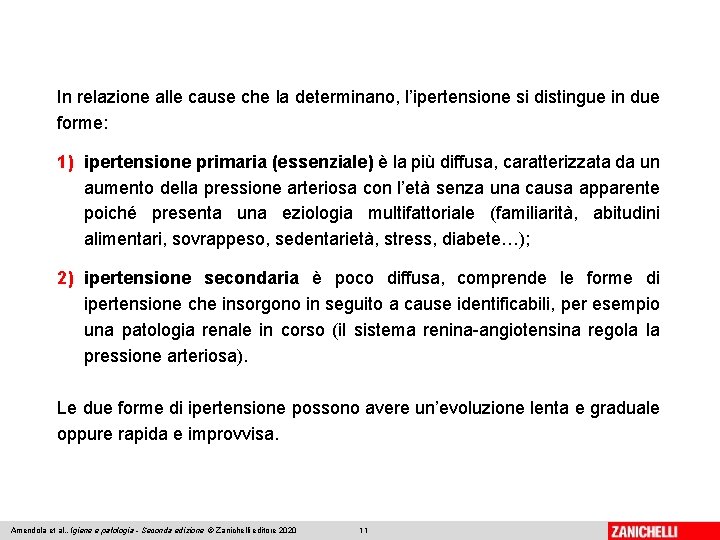 In relazione alle cause che la determinano, l’ipertensione si distingue in due forme: 1)