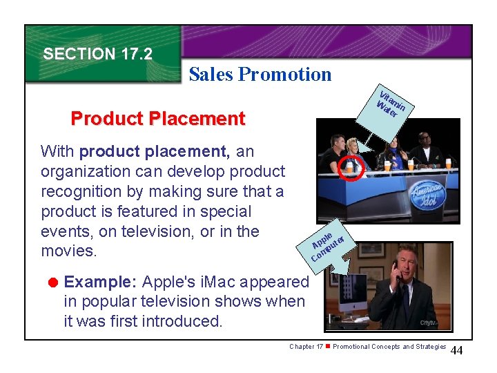 SECTION 17. 2 Sales Promotion Vi ta W min ate r Product Placement With