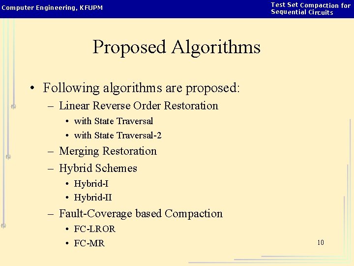 Computer Engineering KFUPM Test Set Compaction for Sequential