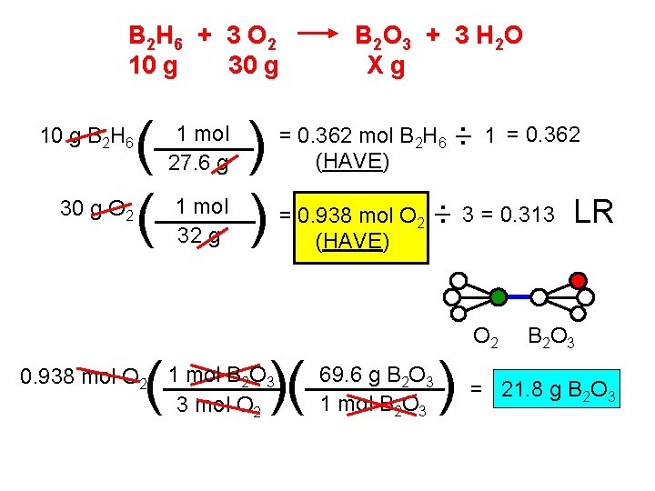 B 2 H 6 + 3 O 2 10 g 30 g 10 g