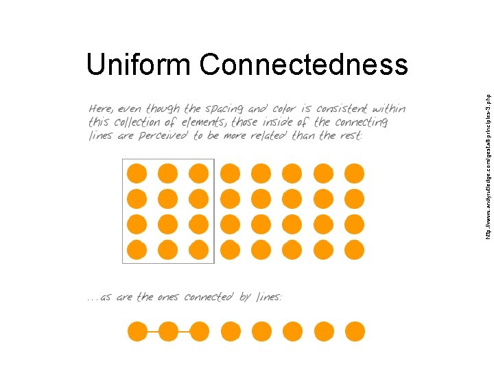 http: //www. andyrutledge. com/gestalt-principles-3. php Uniform Connectedness Information Design, Andres Wanner 2010 