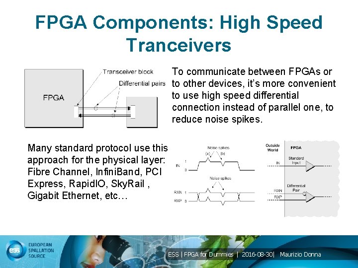 FPGA Components: High Speed Tranceivers To communicate between FPGAs or to other devices, it’s