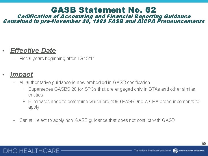 GASB Statement No. 62 Codification of Accounting and Financial Reporting Guidance Contained in pre-November