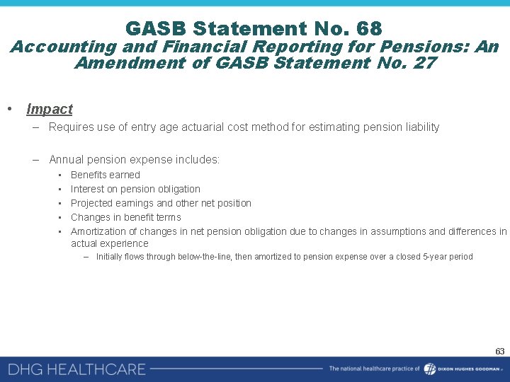 GASB Statement No. 68 Accounting and Financial Reporting for Pensions: An Amendment of GASB