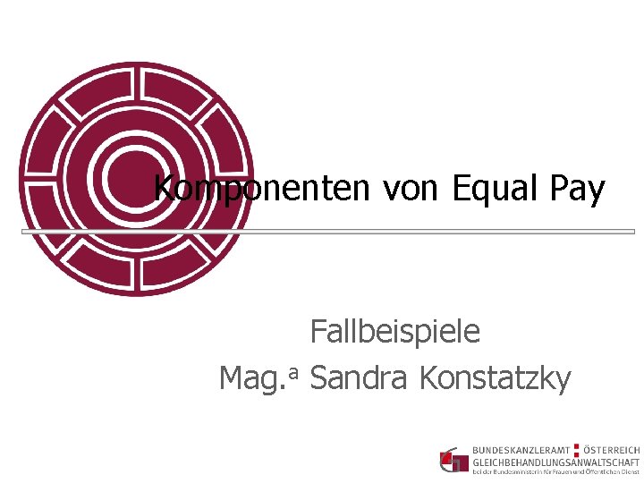 Komponenten von Equal Pay Fallbeispiele Mag. a Sandra Konstatzky 