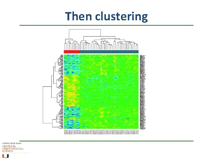 Then clustering 