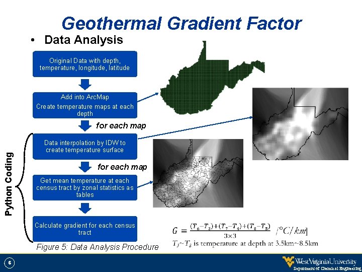 Geothermal Gradient Factor • Data Analysis Original Data with depth, temperature, longitude, latitude Add