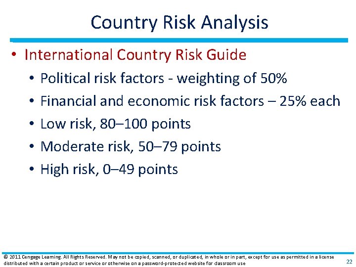 Country Risk Analysis • International Country Risk Guide • • • Political risk factors Country Risk Analysis • International Country Risk Guide • • • Political risk factors
