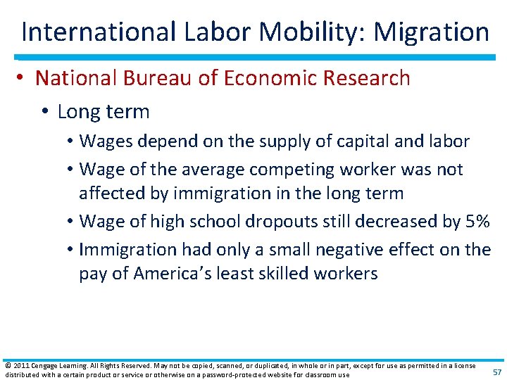 International Labor Mobility: Migration • National Bureau of Economic Research • Long term • International Labor Mobility: Migration • National Bureau of Economic Research • Long term •