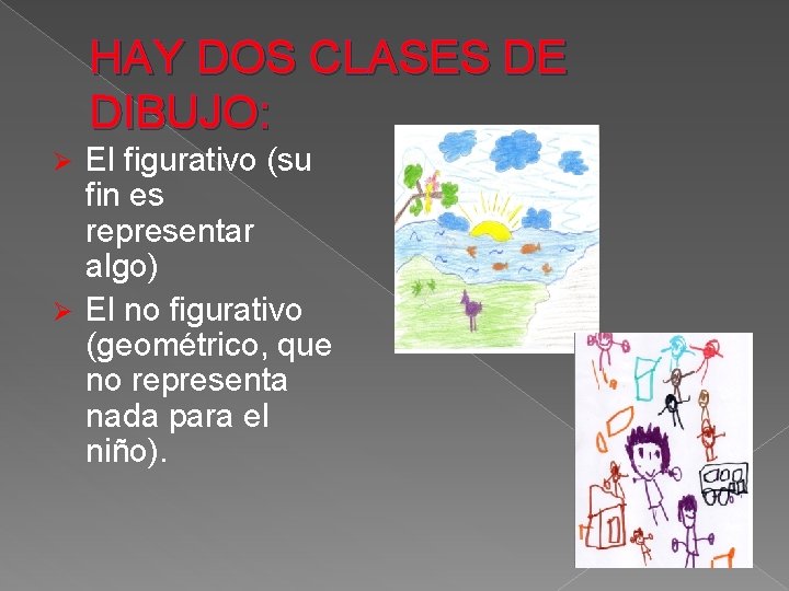 HAY DOS CLASES DE DIBUJO: El figurativo (su fin es representar algo) Ø El