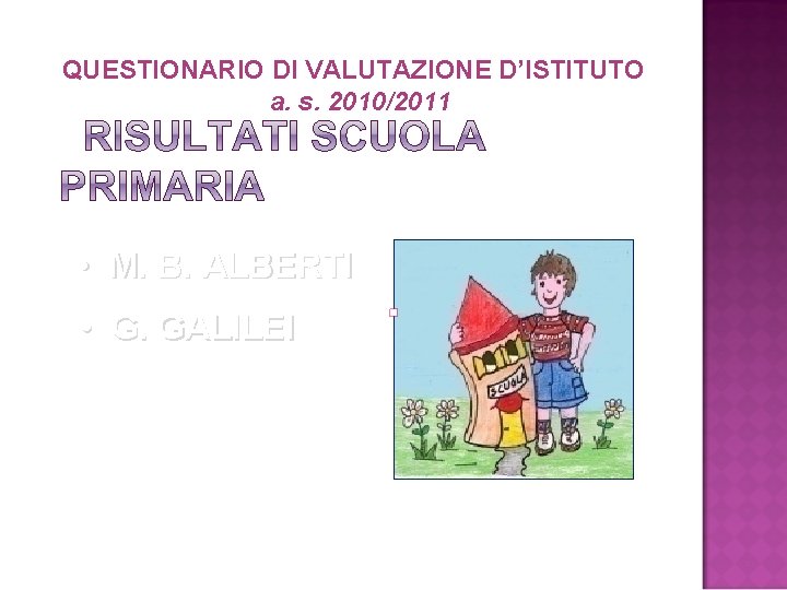 QUESTIONARIO DI VALUTAZIONE D’ISTITUTO a. s. 2010/2011 • M. B. ALBERTI • G. GALILEI