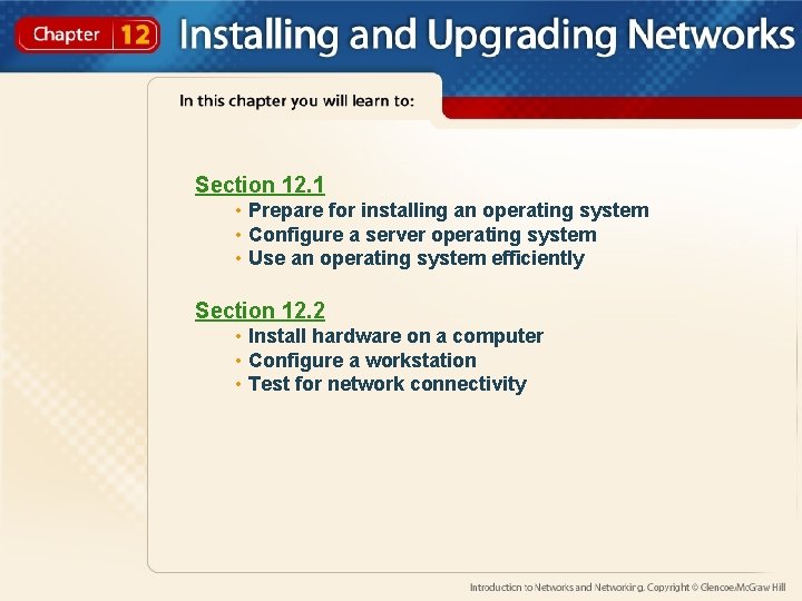 Section 12. 1 • Prepare for installing an operating system • Configure a server Section 12. 1 • Prepare for installing an operating system • Configure a server