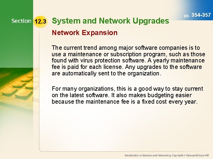 12. 3 System and Network Upgrades pp. 354 -357 Network Expansion The current trend 12. 3 System and Network Upgrades pp. 354 -357 Network Expansion The current trend