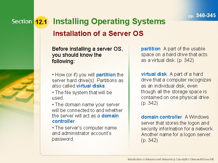 12. 1 Installing Operating Systems pp. 340 -345 Installation of a Server OS Before 12. 1 Installing Operating Systems pp. 340 -345 Installation of a Server OS Before