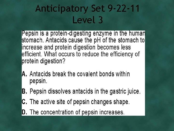 Anticipatory Set 9 -22 -11 Level 3 