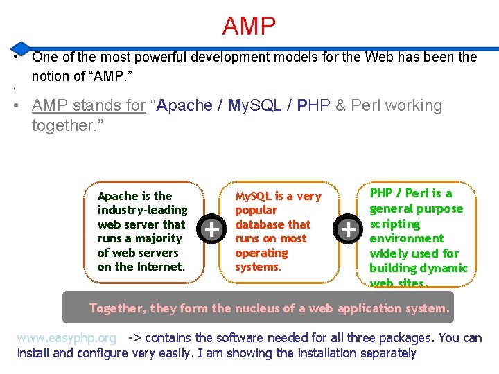AMP • One of the most powerful development models for the Web has been
