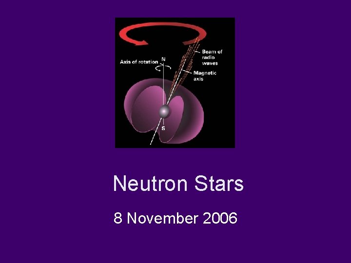 Neutron Stars 8 November 2006 