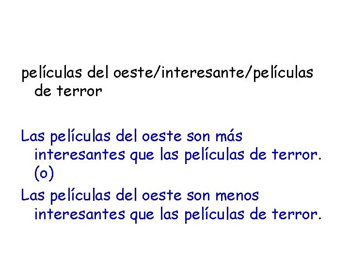 películas del oeste/interesante/películas de terror Las películas del oeste son más interesantes que las