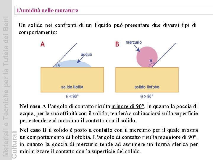 Materiali e Tecniche per la Tutela dei Beni Culturali L’umidità nelle murature Un solido