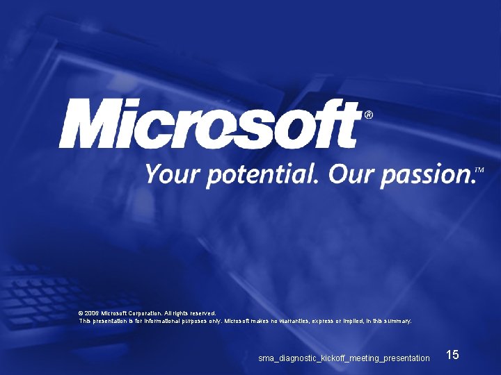 © 2006 Microsoft Corporation. All rights reserved. This presentation is for informational purposes only.