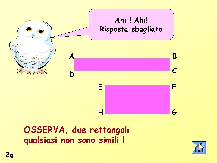 Ahi ! Ahi! Risposta sbagliata A B D C E F H G OSSERVA,