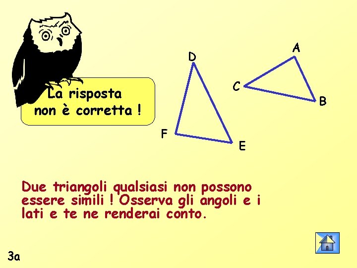 A D C La risposta non è corretta ! F E Due triangoli qualsiasi