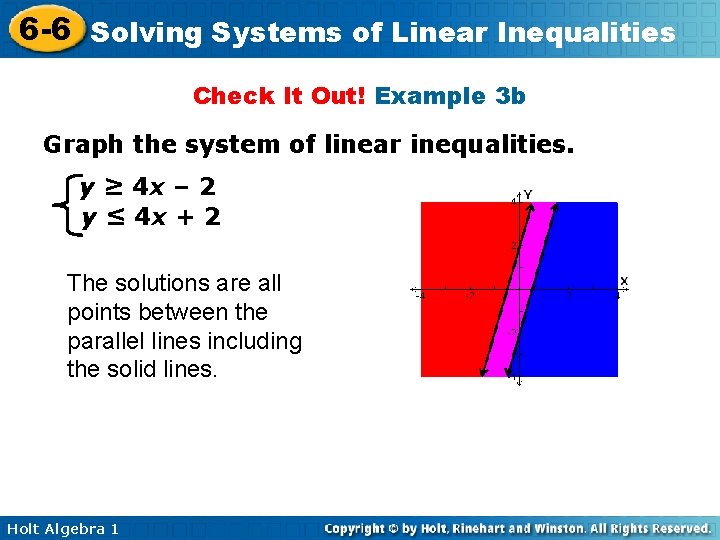 6 -6 Solving Systems of Linear Inequalities Check It Out! Example 3 b Graph