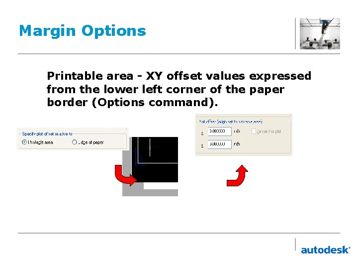 Margin Options Printable area - XY offset values expressed from the lower left corner