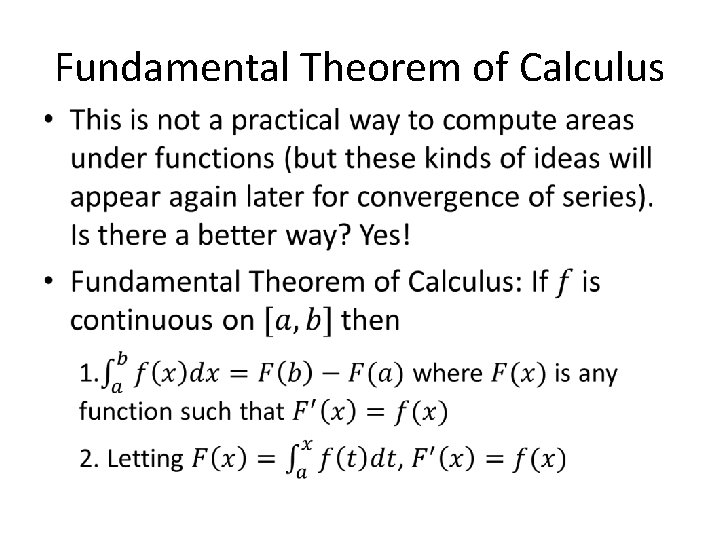 Fundamental Theorem of Calculus • 