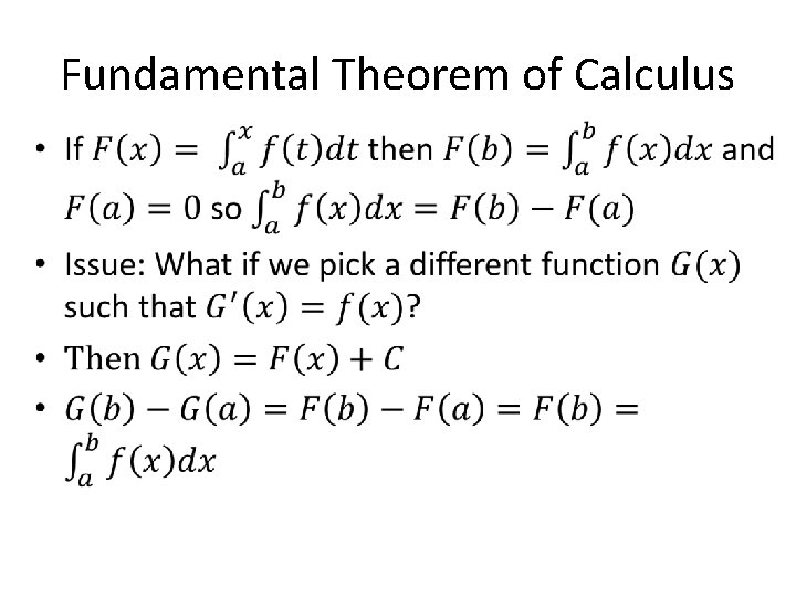 Fundamental Theorem of Calculus • 
