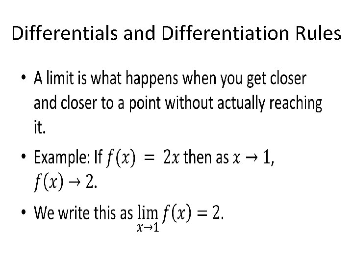 Differentials and Differentiation Rules • 